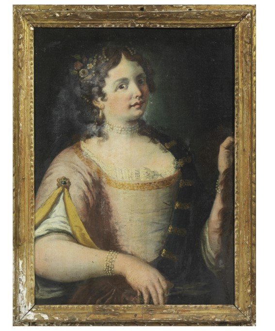 Scuola veneta del XVIII secolo, "Dalila con la ciocca di capelli