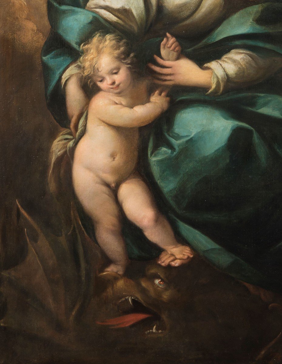 Carlo Francesco Nuvolone (Milano, 1609 - 1662)  "Madonna con il Bambino"-photo-1