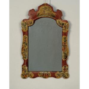 Piccola specchiera in legno laccato XIX secolo