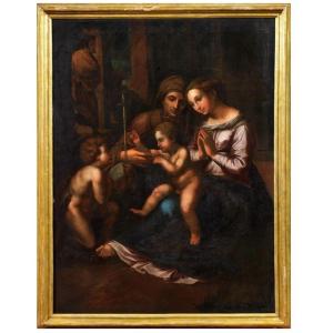 Anonimo del XVIII secolo,  "Madonna con Bambino, San Giovannino e Santa Elisabetta"