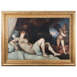 Anonimo del XVIII secolo,  "Danae e la pioggia di monete d'oro" (copia da Tiziano Vecellio)