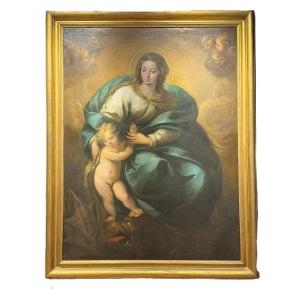 Carlo Francesco Nuvolone (Milano, 1609 - 1662)  "Madonna con il Bambino"