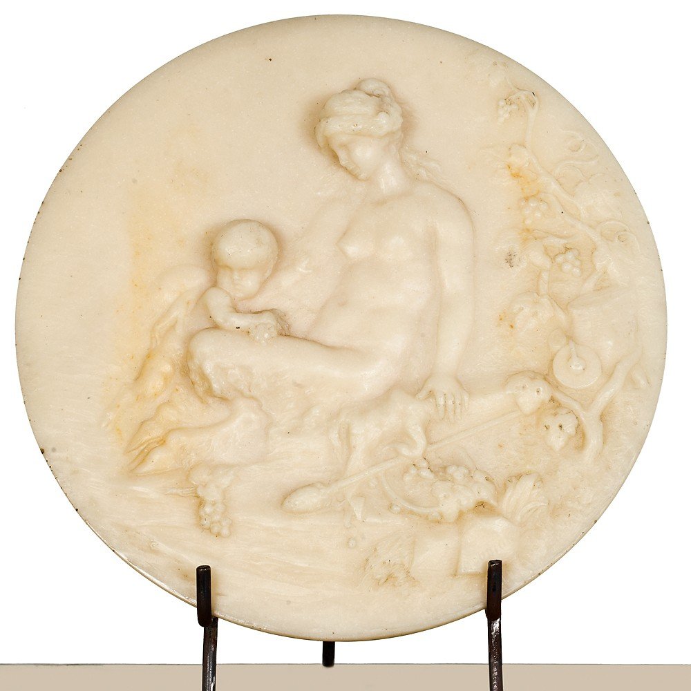 Coppia di Tondi in marmo di alabastro-photo-2