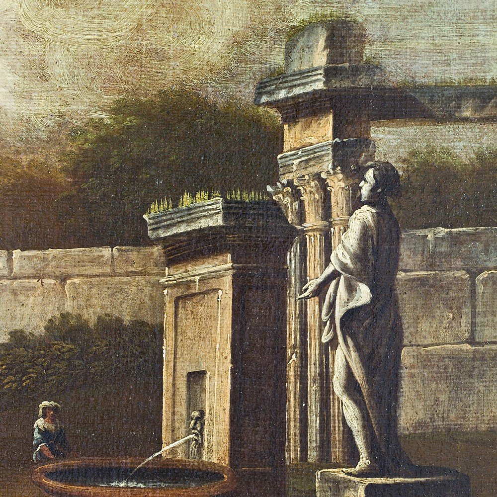 Dipinto olio su tela, raffigurante “Capriccio Architettonico”-photo-2