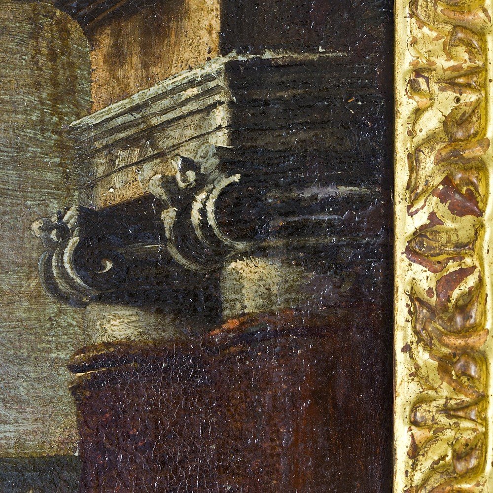 Dipinto olio su tela, raffigurante “Capriccio Architettonico”-photo-2