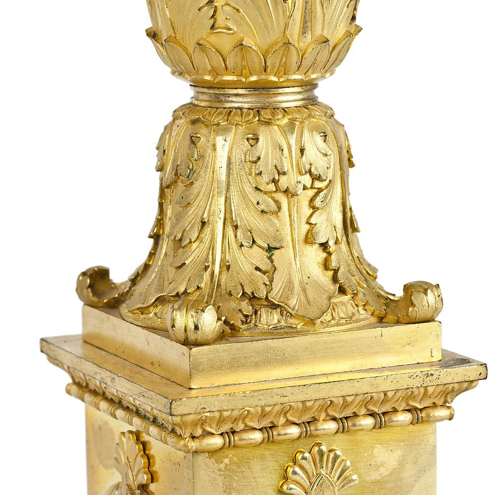 Coppia di Candelabri in bronzo dorato-photo-5