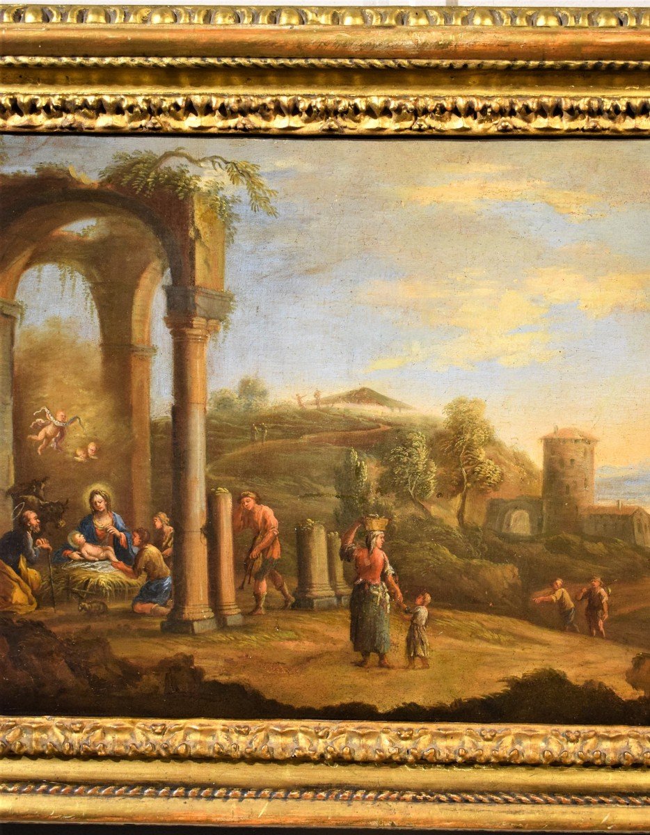 Paesaggio arcadico con la Natività - Andrea Locatelli (Roma 1695-1741) -photo-4
