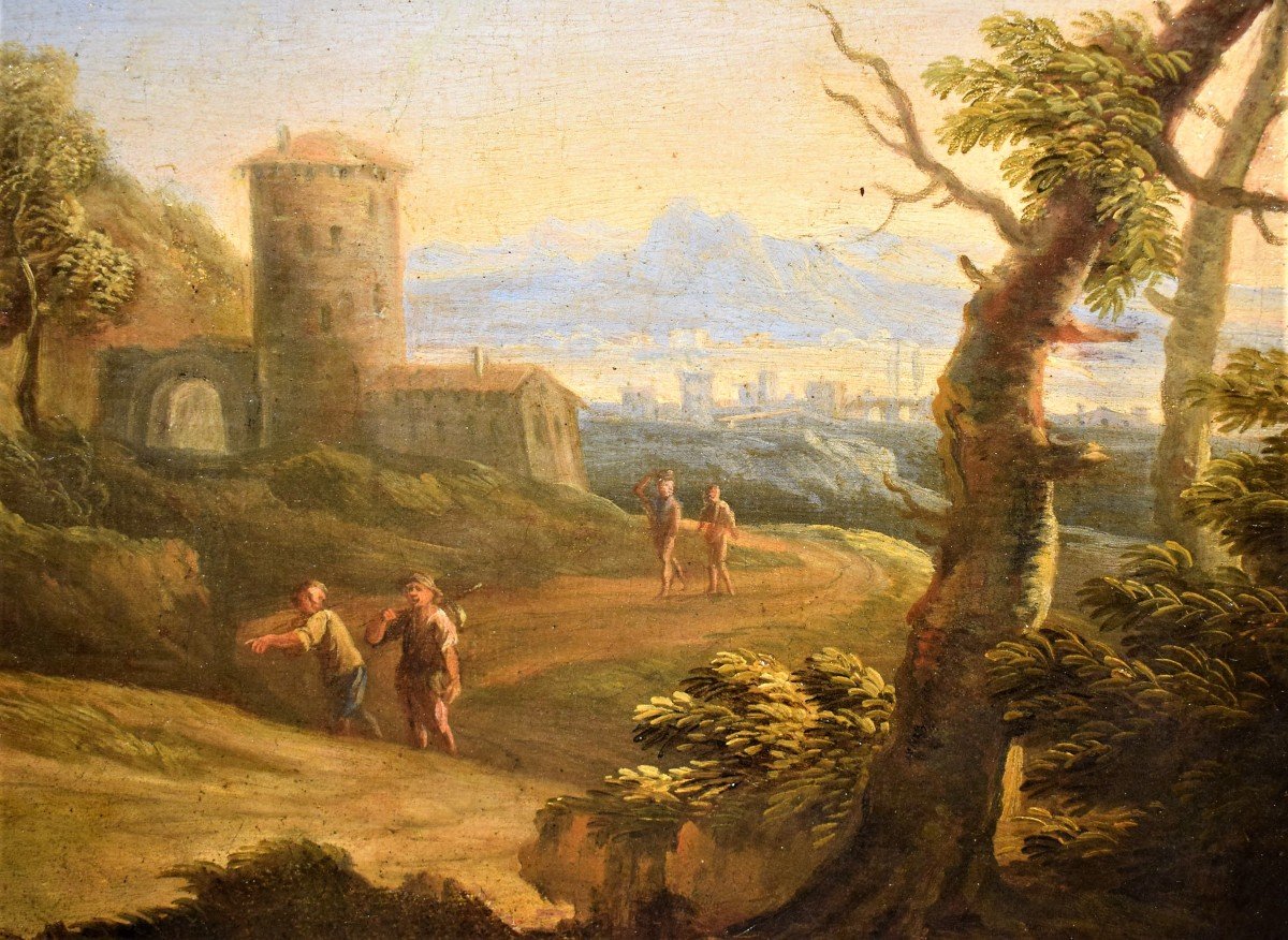 Paesaggio arcadico con la Natività - Andrea Locatelli (Roma 1695-1741) -photo-3