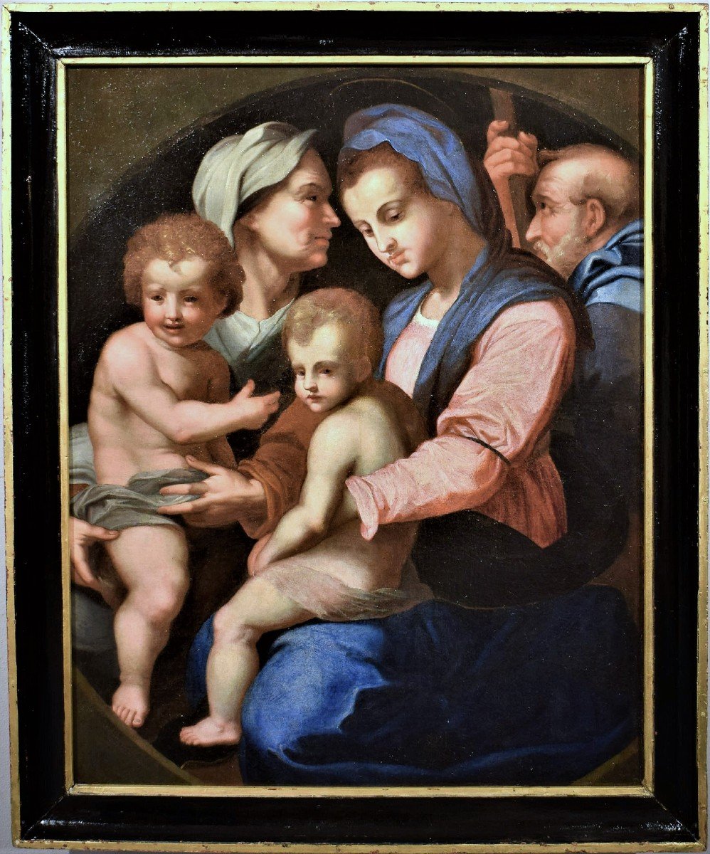 Sacra Famiglia, Santa Elisabetta e San Giovannino - Cerchia di Andrea del Sarto, Firenze '500-photo-2