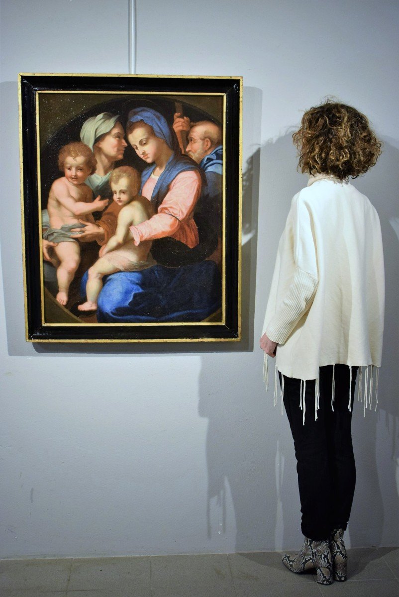 Sacra Famiglia, Santa Elisabetta e San Giovannino - Cerchia di Andrea del Sarto, Firenze '500-photo-8