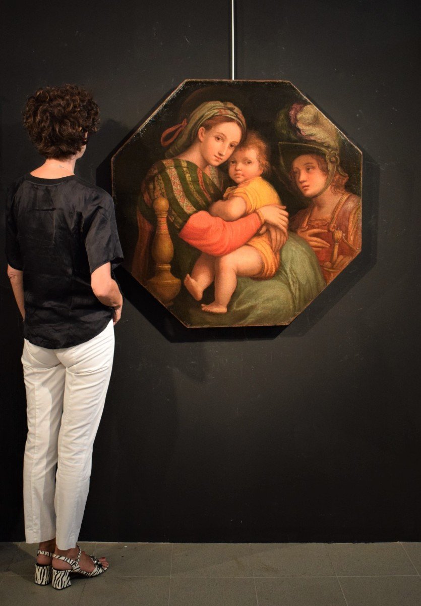 Madonna col Bambino e San Michele Arcangelo - Scuola Toscana di fine '500-photo-8