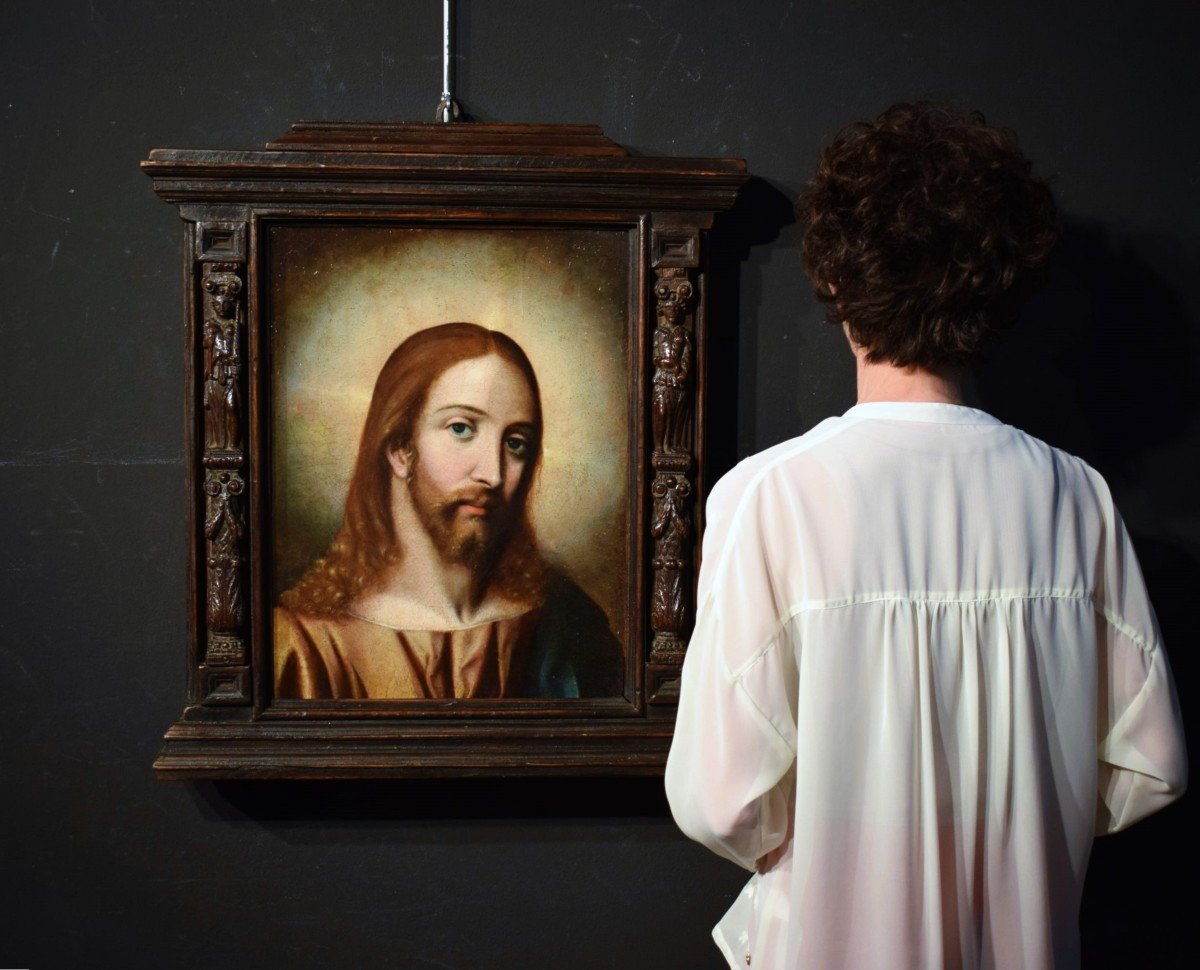 Cristo Salvator Mundi - Olio su Tavola - Scuola Lombarda del '500-photo-8