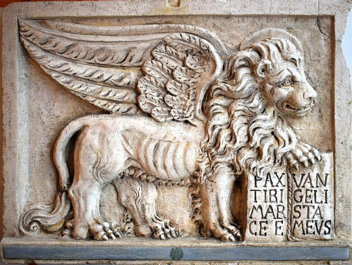Il Leone di San Marco - Sculpture en marmo bianco d'Istria -photo-2