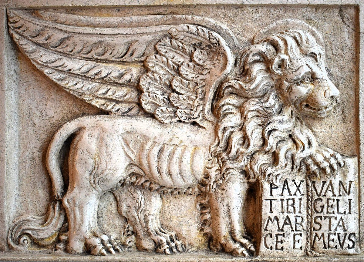 Il Leone di San Marco - Sculpture en marmo bianco d'Istria -photo-3