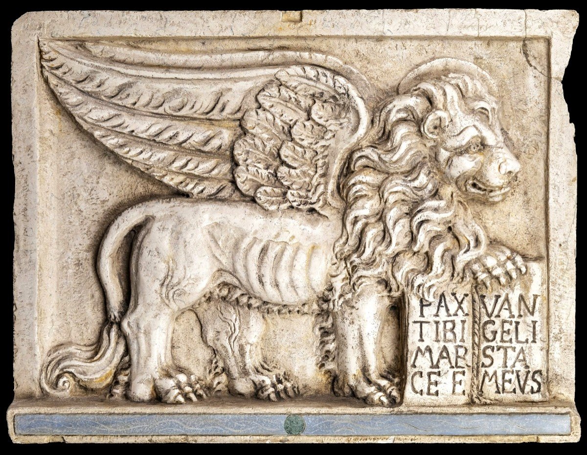Il Leone di San Marco - Sculpture en marmo bianco d'Istria 