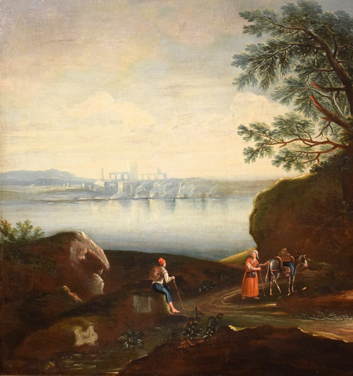 Antonio Diziani (Venise 1737-1797) atelier - Paesaggio Lacustre con bosco-photo-2