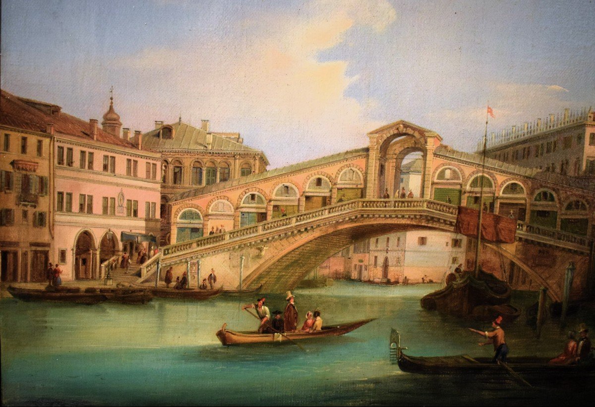  Venezia, Il Ponte di Rialto -  Giuseppe Coen (Treviso 1811–1856 Venezia)-photo-3