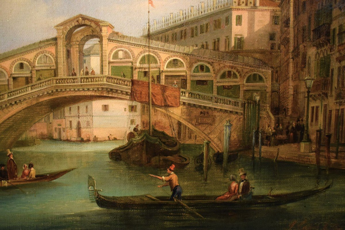  Venezia, Il Ponte di Rialto -  Giuseppe Coen (Treviso 1811–1856 Venezia)-photo-2