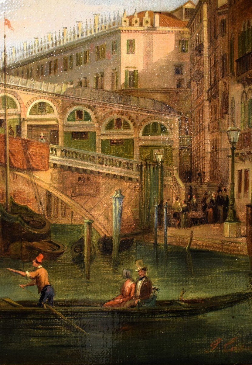  Venezia, Il Ponte di Rialto -  Giuseppe Coen (Treviso 1811–1856 Venezia)-photo-6