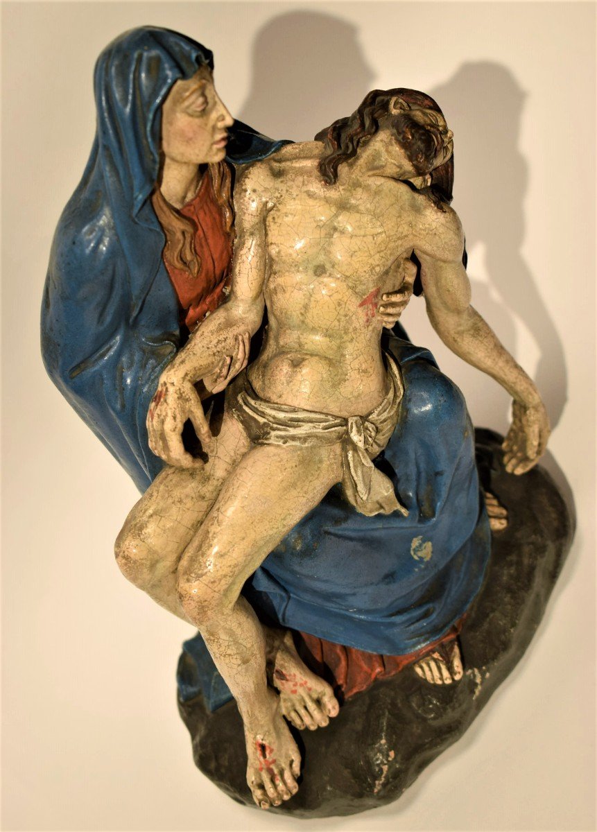 Pietà -  Scultura in terracotta policroma Bologna, 1750 circa-photo-4