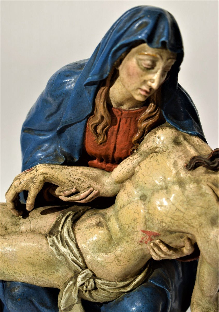 Pietà -  Scultura in terracotta policroma Bologna, 1750 circa-photo-1