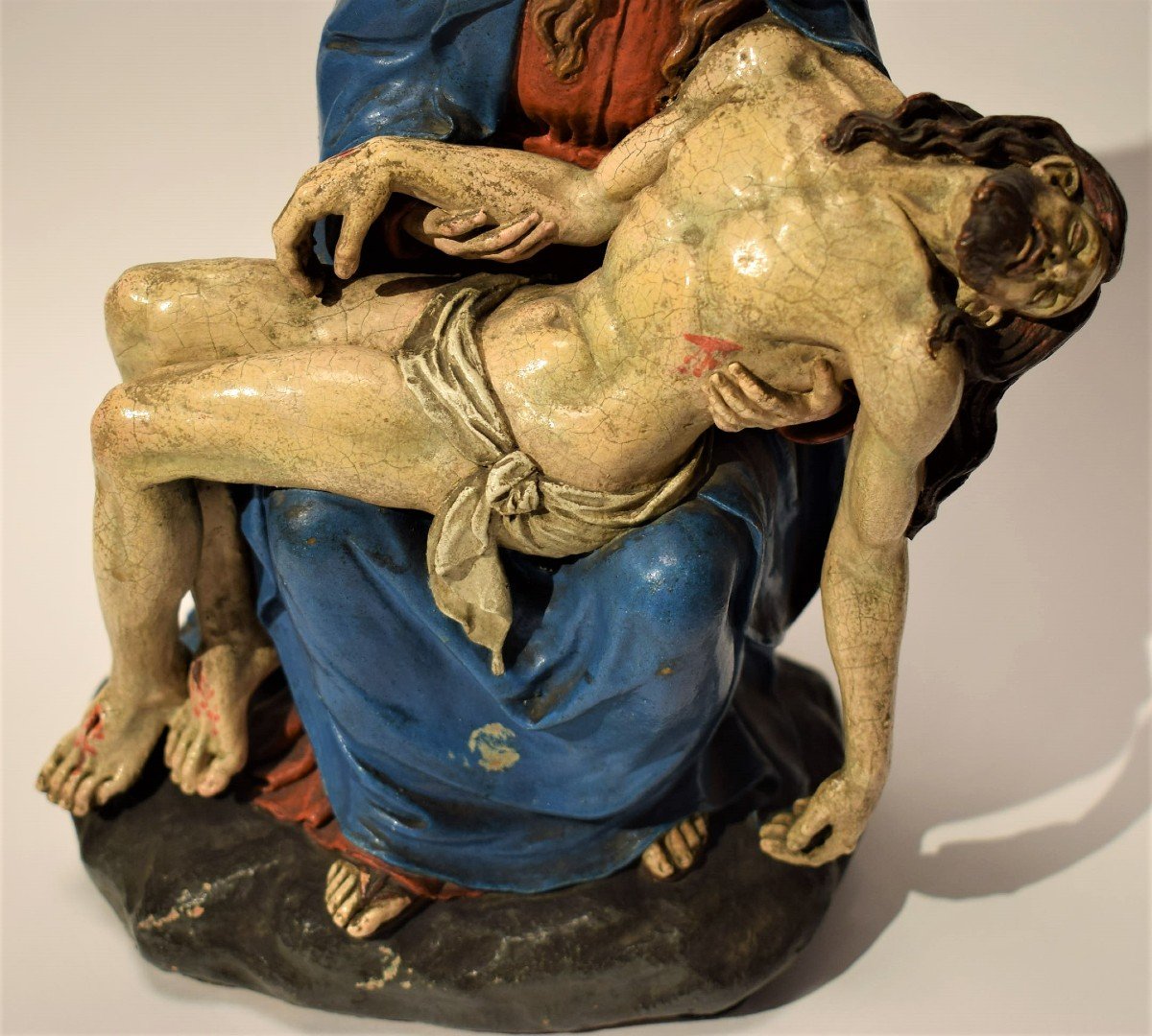 Pietà -  Scultura in terracotta policroma Bologna, 1750 circa-photo-2