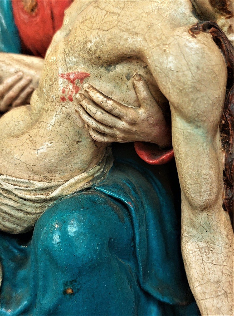 Pietà -  Scultura in terracotta policroma Bologna, 1750 circa-photo-4