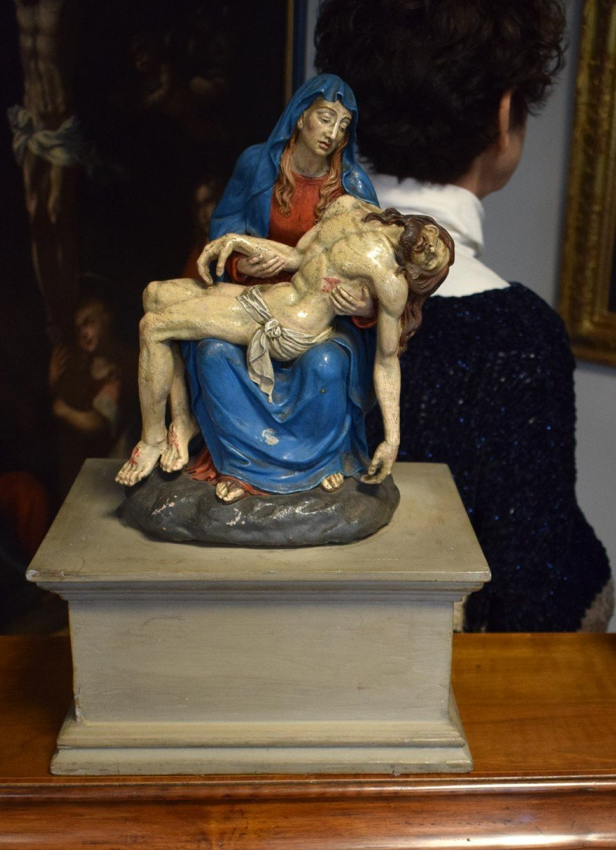 Pietà -  Scultura in terracotta policroma Bologna, 1750 circa-photo-8