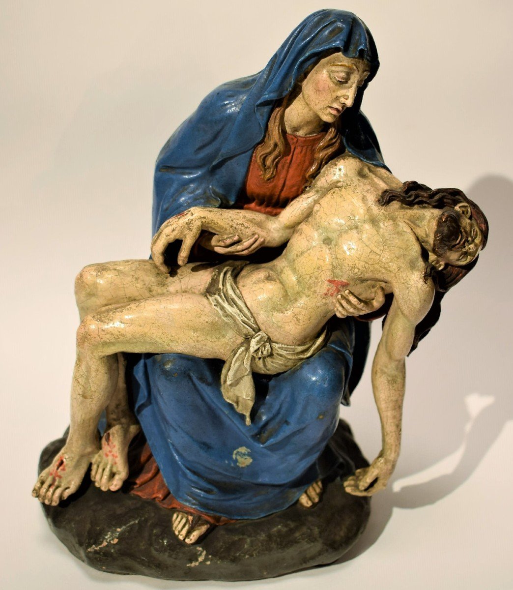 Pietà -  Scultura in terracotta policroma Bologna, 1750 circa