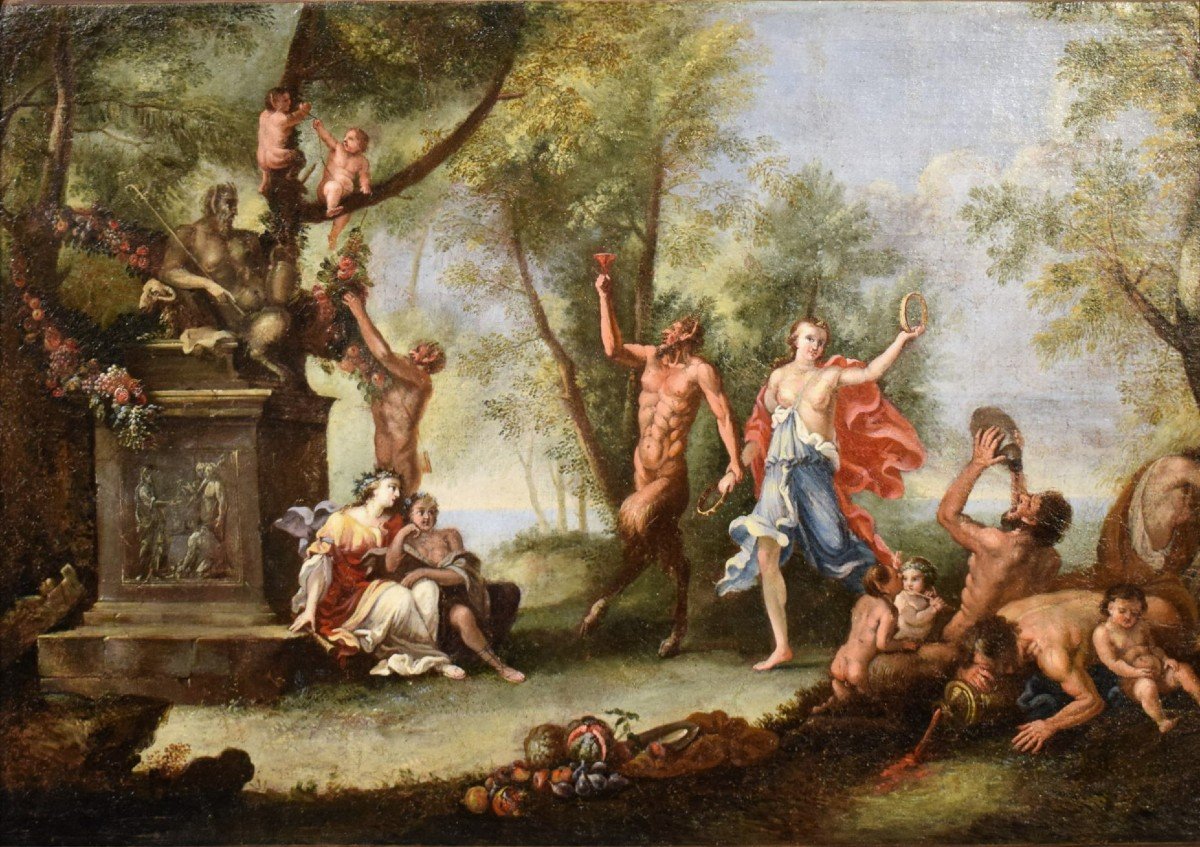 Baccanale con offerte alla statua di Pan - Filippo Lauri (Roma,1623–1694) bottega-photo-2