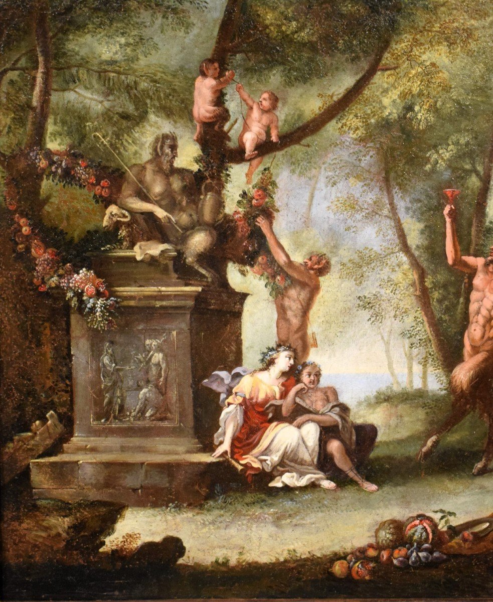 Baccanale con offerte alla statua di Pan - Filippo Lauri (Roma,1623–1694) bottega-photo-3