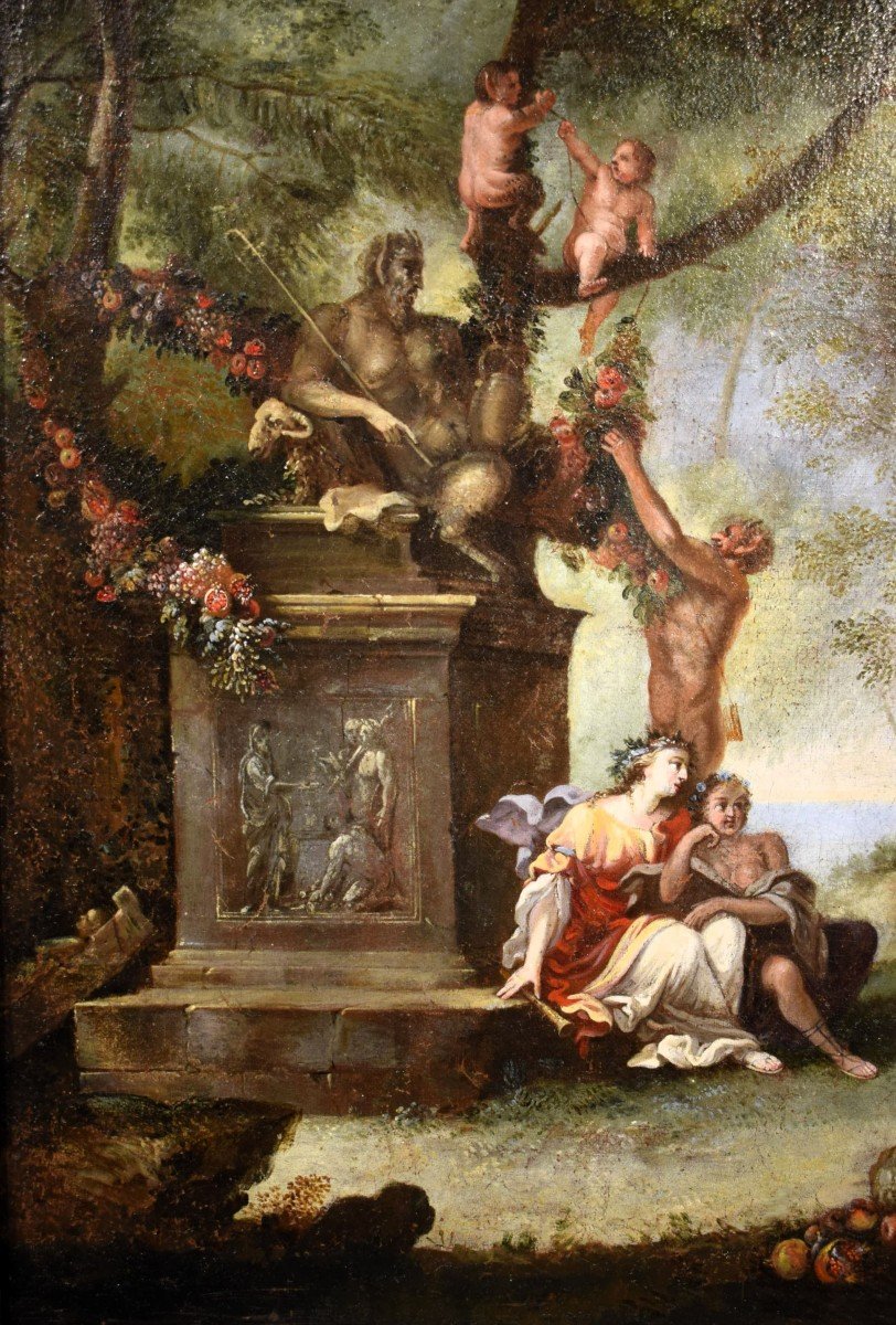 Baccanale con offerte alla statua di Pan - Filippo Lauri (Roma,1623–1694) bottega-photo-2