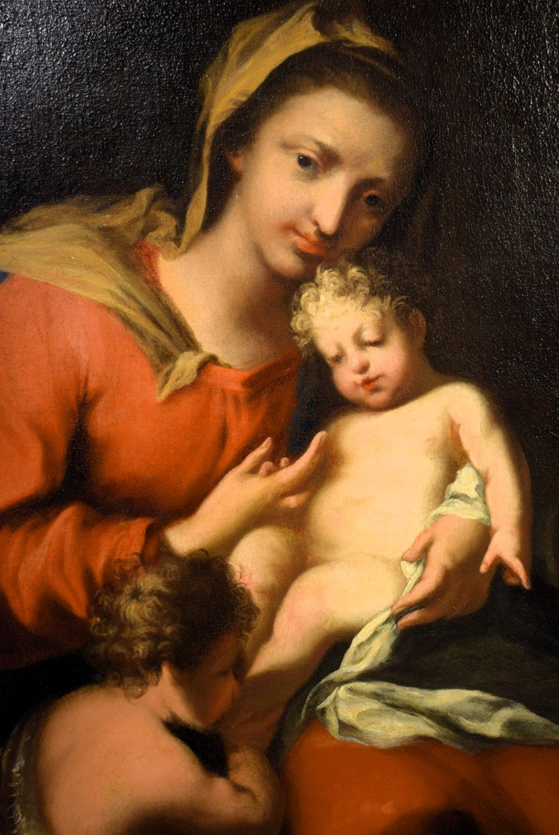 Madonna col Bambino e San Giovannino  -Jacopo Amigoni (Napoli1682-Madrid 1752) bottega-photo-2