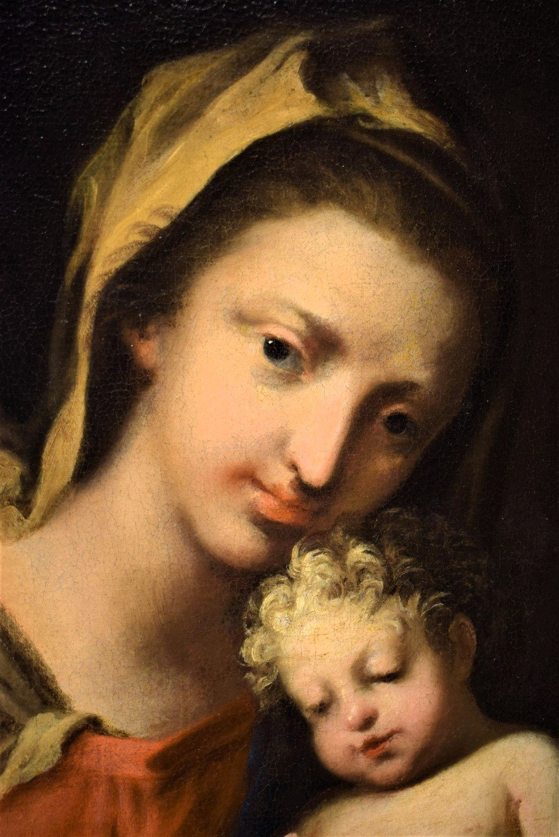 Madonna col Bambino e San Giovannino  -Jacopo Amigoni (Napoli1682-Madrid 1752) bottega-photo-3