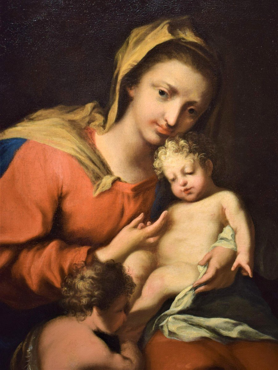 Madonna col Bambino e San Giovannino  -Jacopo Amigoni (Napoli1682-Madrid 1752) bottega