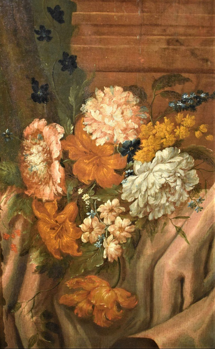 Natura Morta di fiori con Putto e Fontana -  Antonio Rapous (Torino 1733-1819) -photo-5