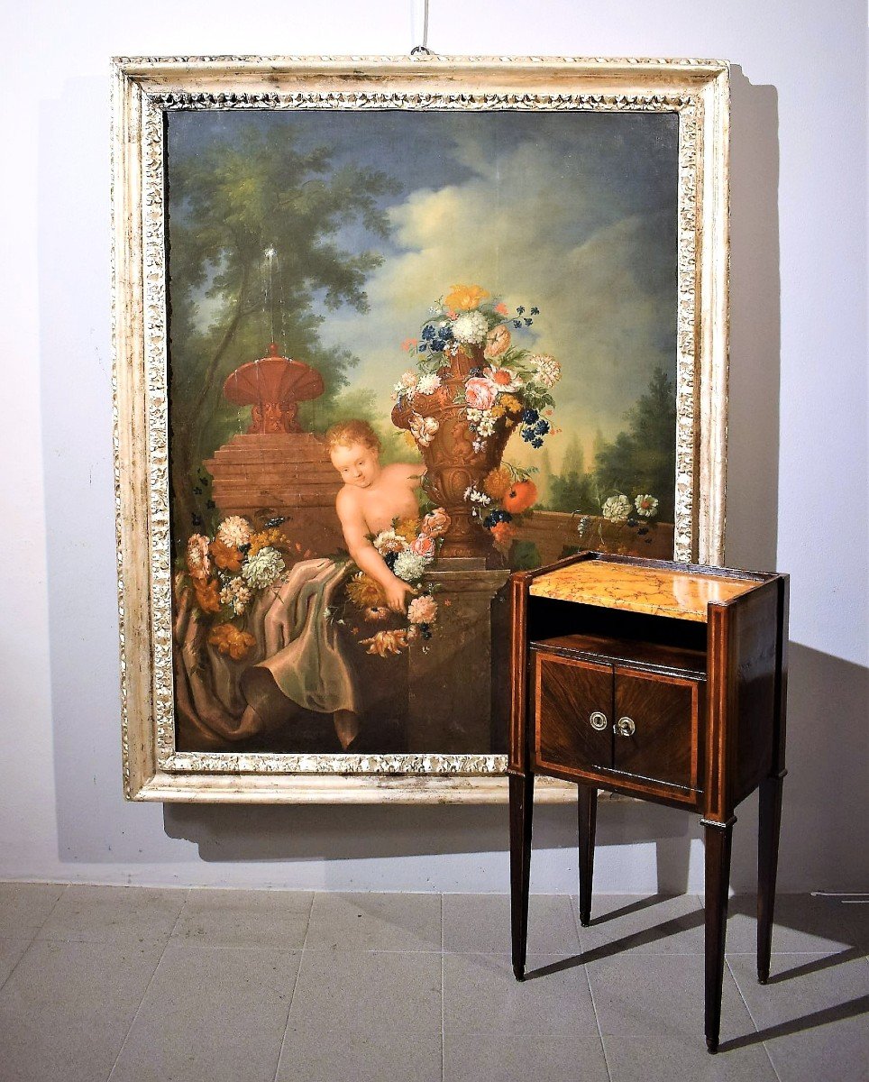 Natura Morta di fiori con Putto e Fontana -  Antonio Rapous (Torino 1733-1819) -photo-7