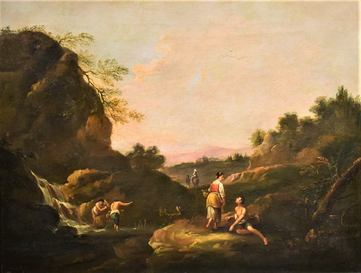 Paesaggio Pastorale idilliaco -  Francesco Zuccarelli (Pitigliano 1702-Firenze1788)-photo-3