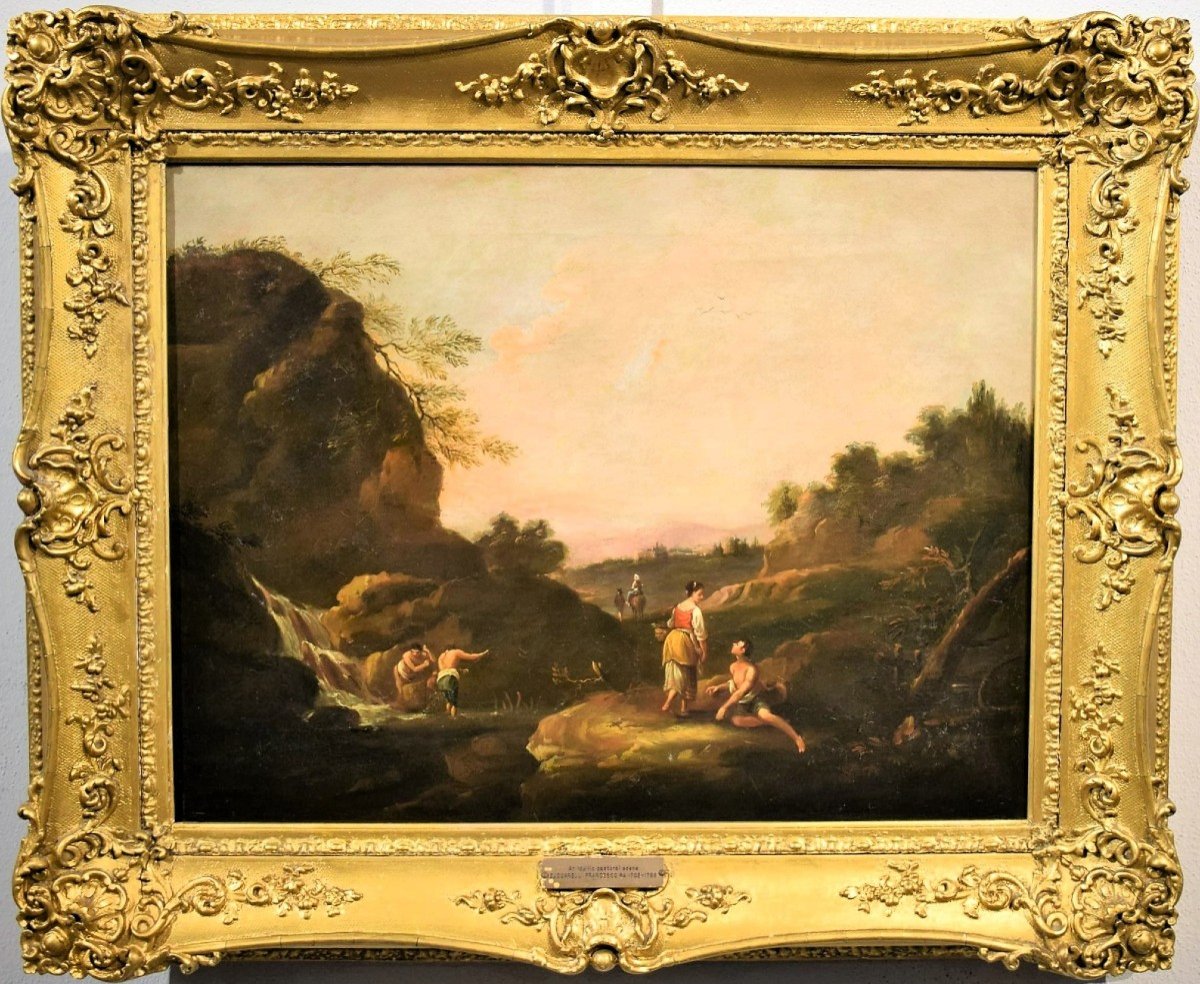 Paesaggio Pastorale idilliaco -  Francesco Zuccarelli (Pitigliano 1702-Firenze1788)