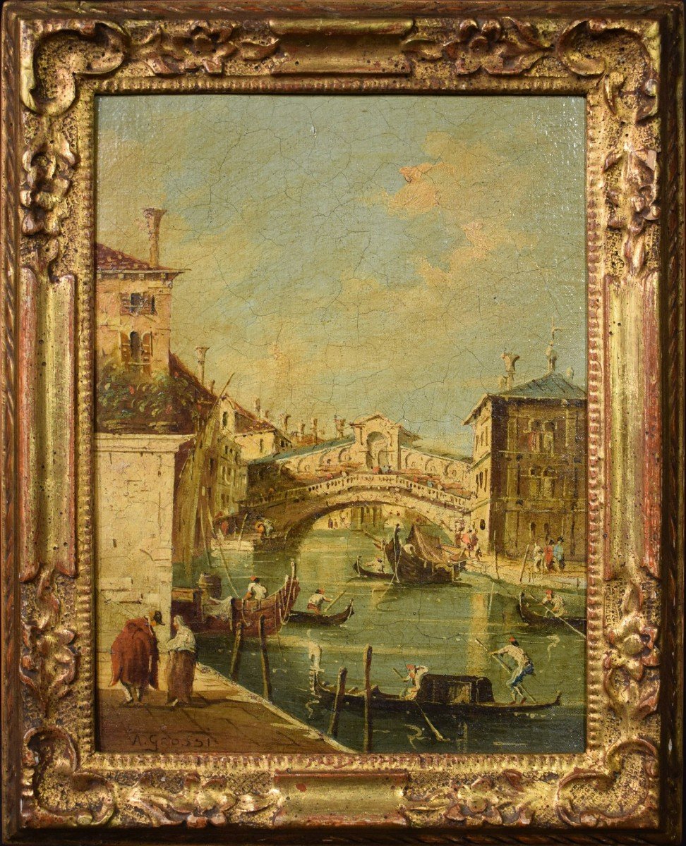 Coppia di Vedute Veneziane - maniera di Francesco Guardi, fine dell'800-photo-2