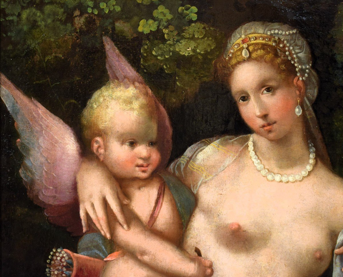 Venere e Cupido -  Entourage di Paolo Veronese (Verona 1528-Venezia 1588)-photo-2