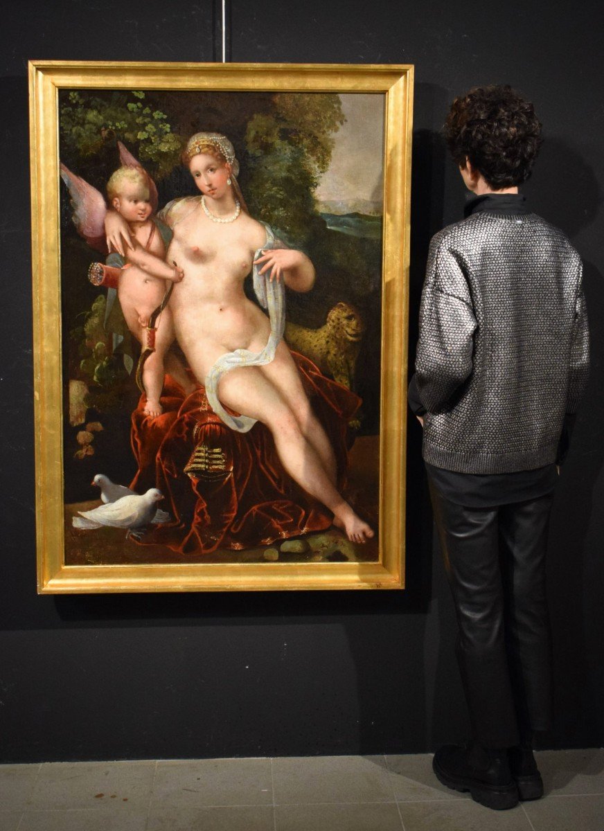 Venere e Cupido -  Entourage di Paolo Veronese (Verona 1528-Venezia 1588)-photo-8