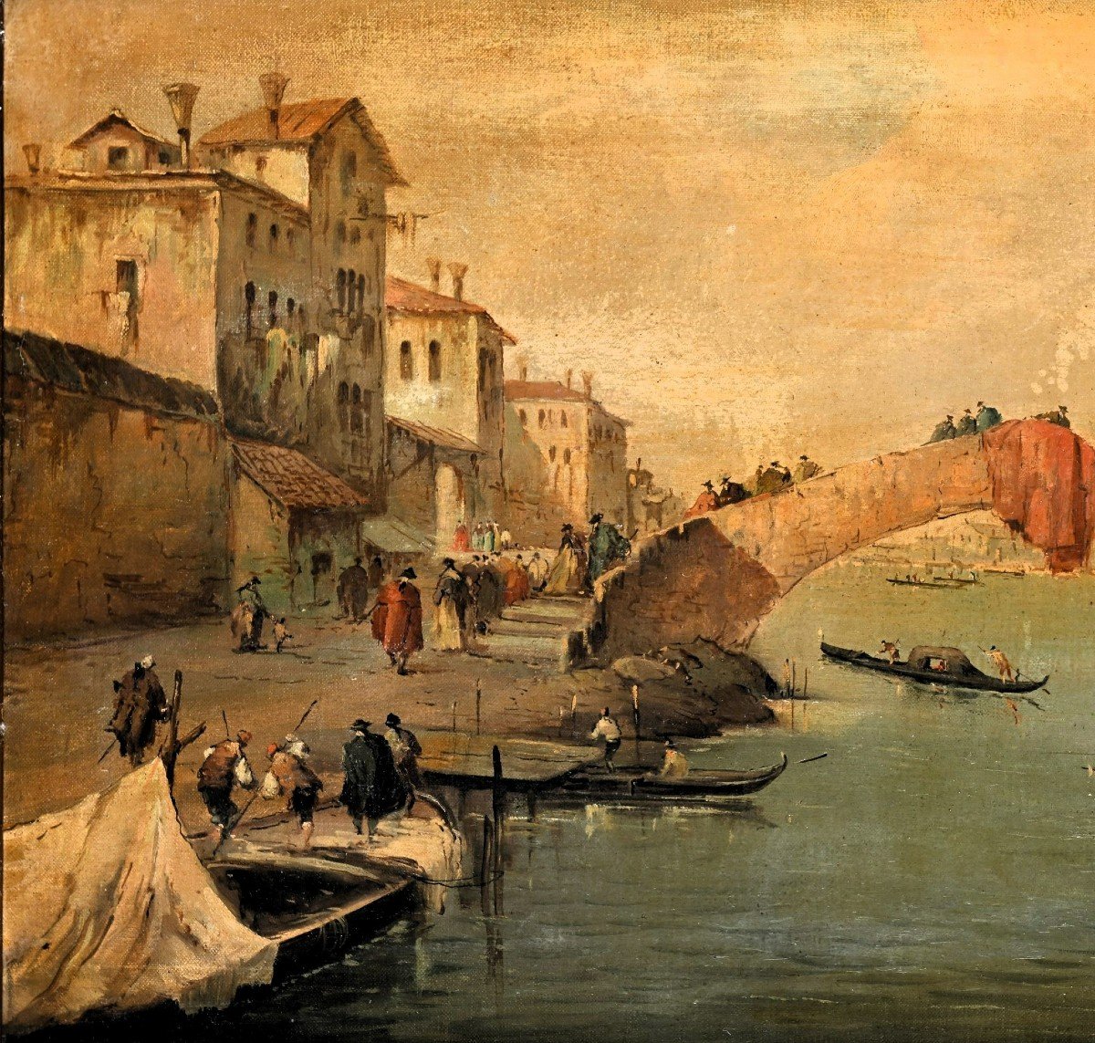 Veduta veneziana  - Scuola di Francesco Guardi - Venezia, fine '800-photo-3