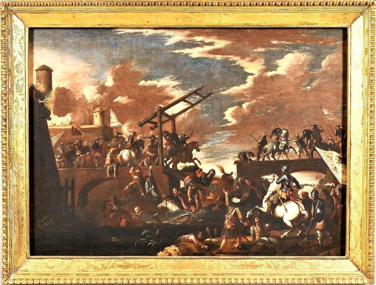 Battaglia sotto la Fortezza - Jacques Courtois il Borgognone (Saint-Hyppolite 1621 - Roma 1676)