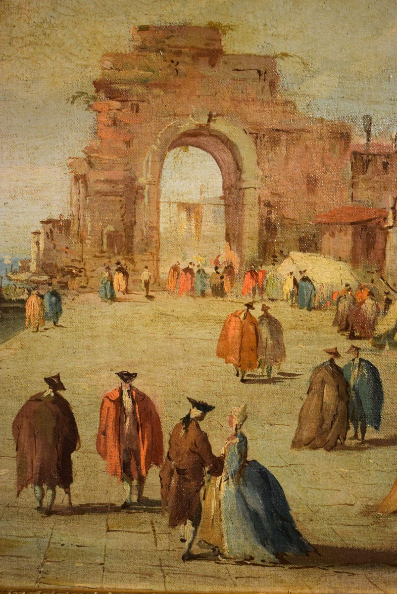 Capriccio veneziano  - Scuola di Francesco Guardi. Fine '800-photo-3