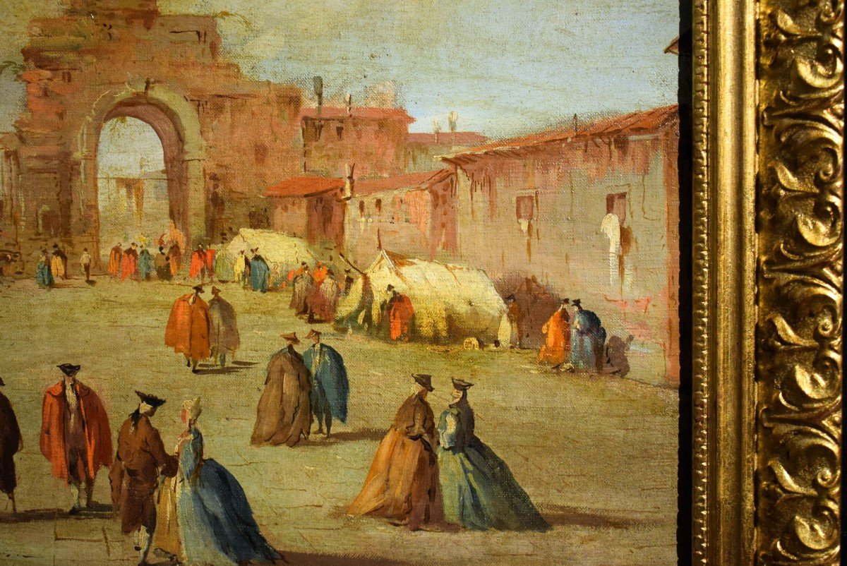 Capriccio veneziano  - Scuola di Francesco Guardi. Fine '800-photo-4