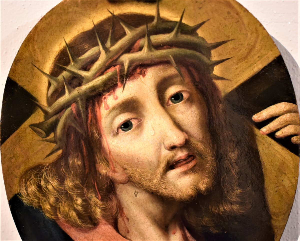 Christ - Michael Coxie (Malines 1499-1592) Huile sur cuivre-photo-3