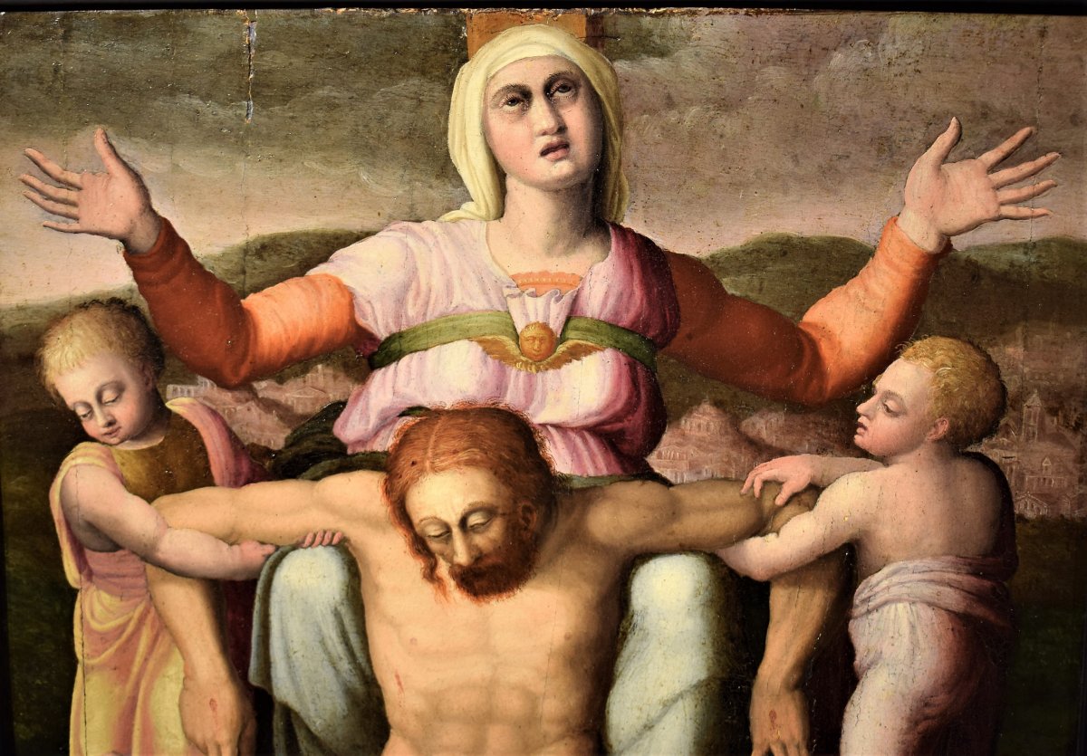 "La Pietà" Ecole Romaine  du XVIème de Michelangelo Buonarroti-photo-4