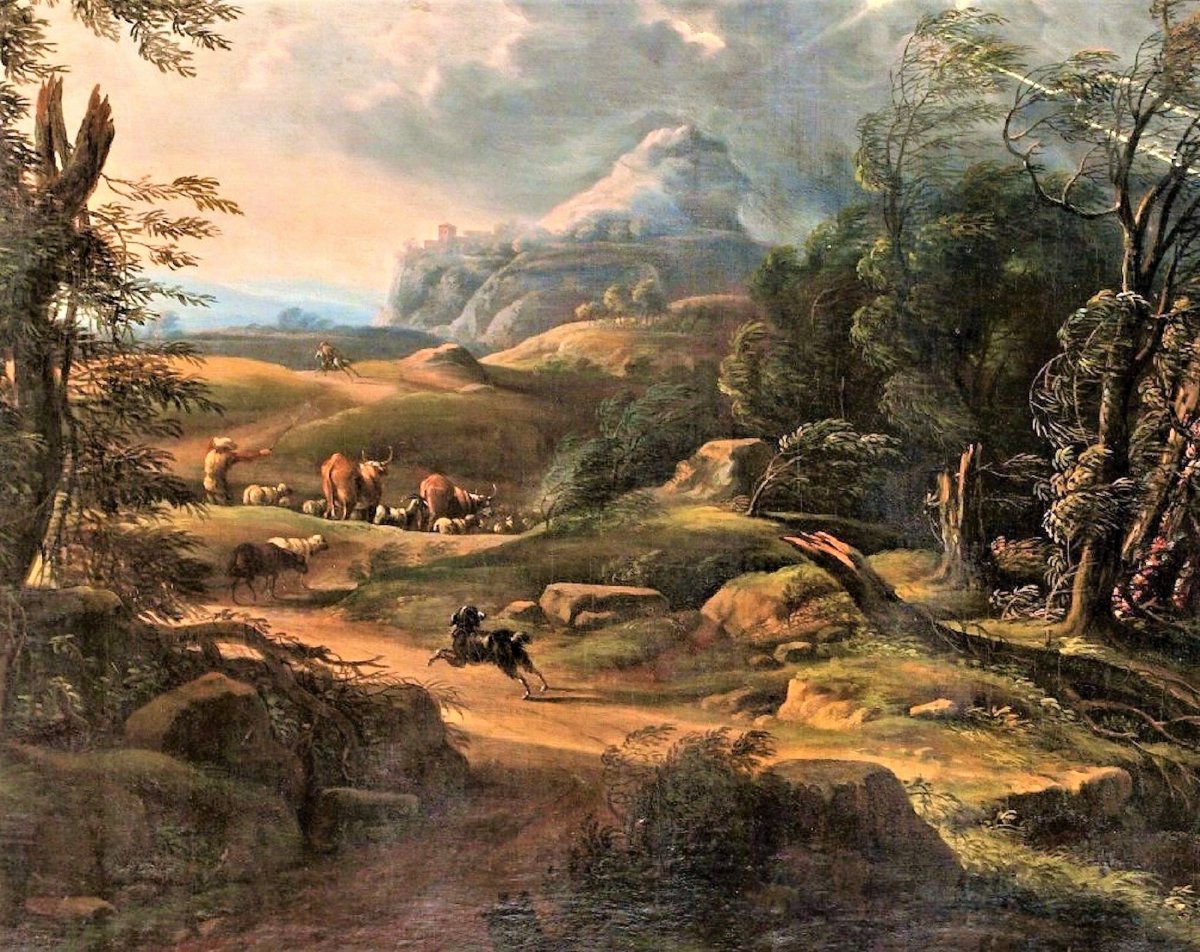 Carlo Antonio Tavella (1668 -1738)     Paysage Forestier -photo-2