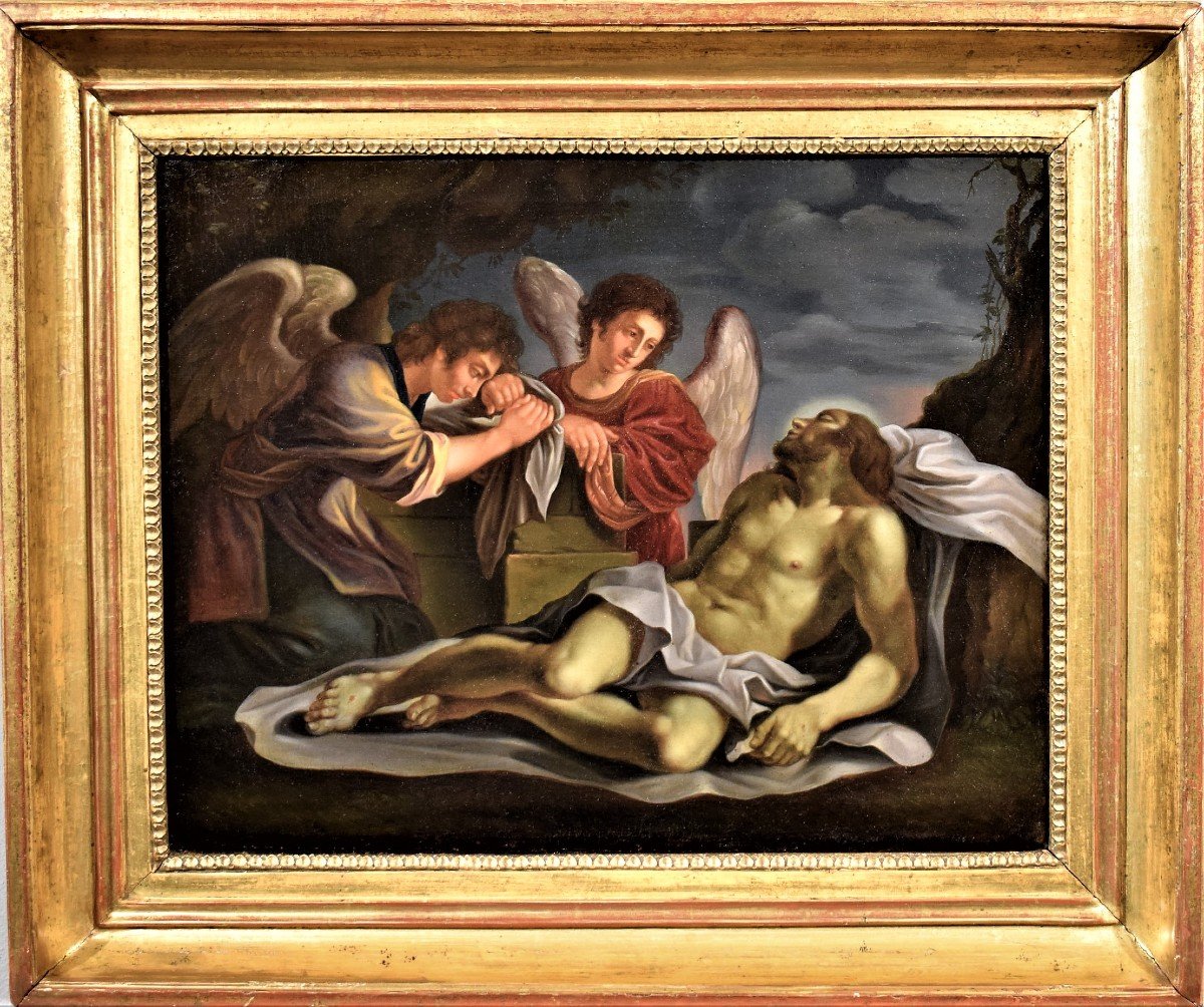 Christ mort pleuré par deux Anges - Bologne XVIIème  (Guercino)-photo-2